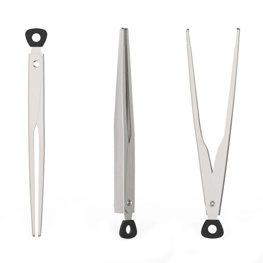 1pc High quality kitchen pointed food clip stainless steel steak toast BBQ food clip thickening anti-boiling multi-function clip