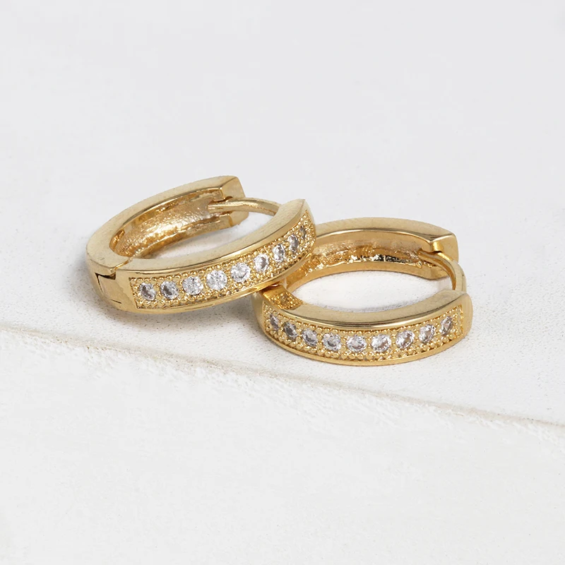 JURAN модные Huggie серьги-кольца с радужными камнями круглые серьги CZ для женщин вечерние ювелирные изделия