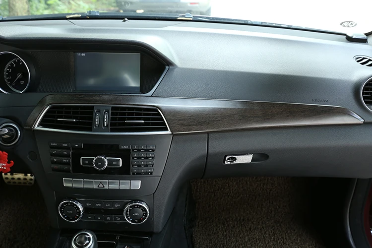 ABS дубовая Древесина зерна для Mercedes Benz C Класс W204 2010-2013 Аксессуары для салона автомобиля центральная консоль Защитная панель накладка