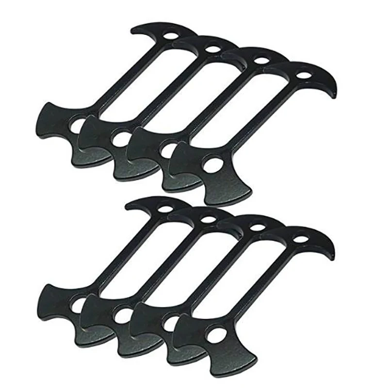 8Pcs Aluminium Alloy Fishbone Tent Stakes Pegs Wind Rope Hook Anchor Stopper Tensioner Kit For Outdoor Camping Hiking