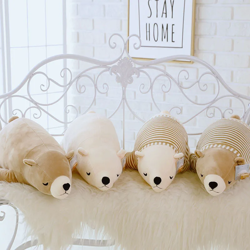 

New Style Creative Ultra-Soft down Cotton Leaning Bear Pillow Cushion Stuffed Toy-White Bear Girl'S Birthday Gift