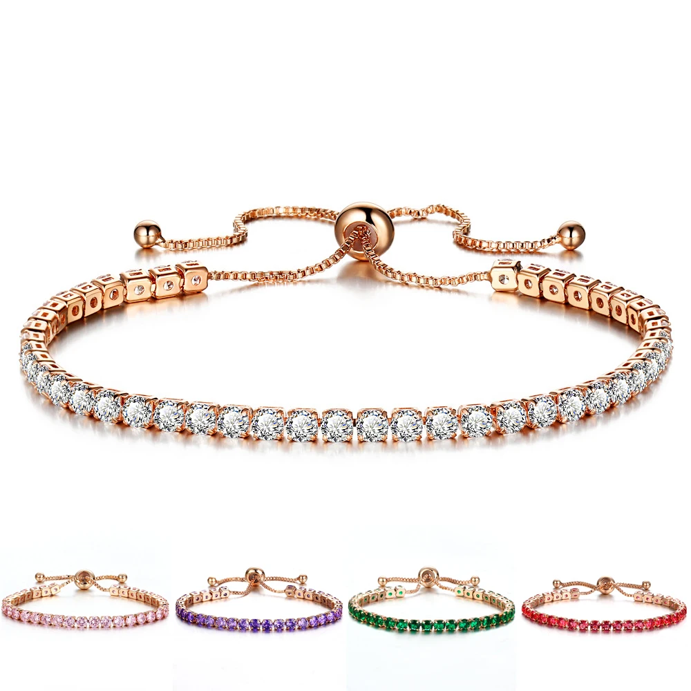 

Exquisite Design Trendy Sparkling CZ Crystal Tennis Bracelets for Women Fashion Chain Link Bracelet Jewelry Pulseiras Feminina