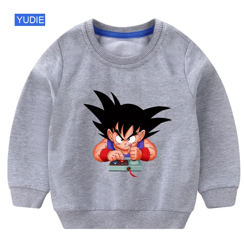 Толстовка для мальчиков; забавная футболка Goku; новые детские толстовки с капюшоном; Модный Детский свитер с длинными рукавами с героями мультфильмов; сезон зима-весна-осень