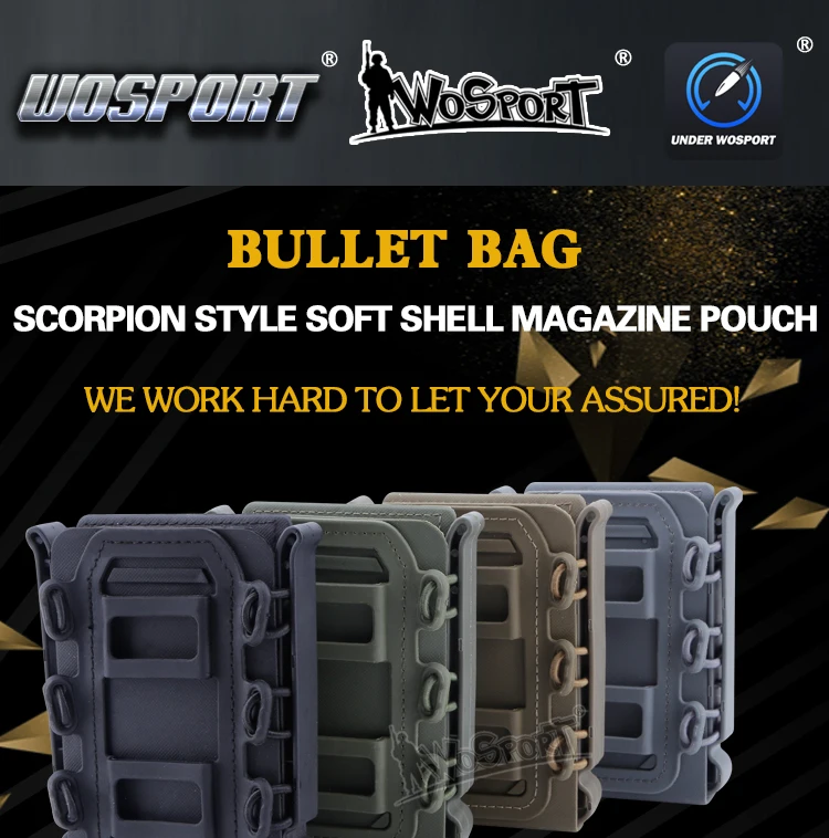 Wosport Tactical Soft Shell Mag Single Pouch 5.56/7.62/9mm Carrier For Molle hot Belt System 57cm Portable Green Men Universal