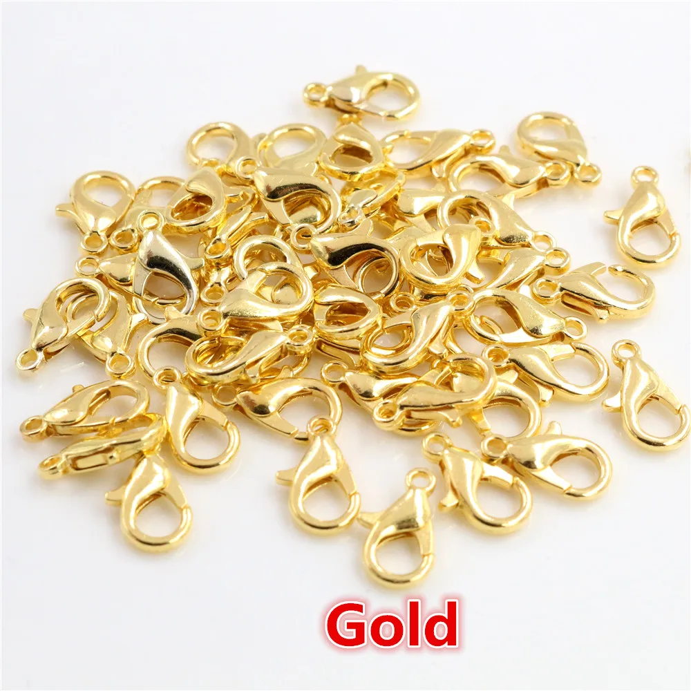 10x5mm/12x6mm/14x7mm/16x8mm  9 Colors Plated Fashion Jewelry Findings,Alloy Lobster Clasp Hooks for Necklace&Bracelet Chain DIY 5