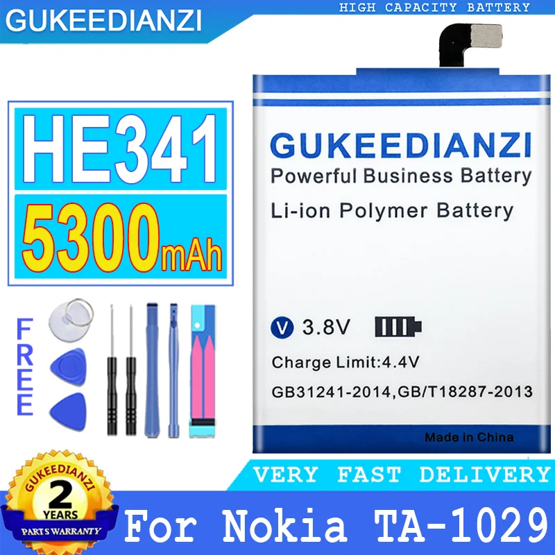 Аккумулятор 5300 мАч GUKEEDIANZI HE341 для Nokia 2 1 TA-1080 TA-1029 аккумулятор большой мощности |