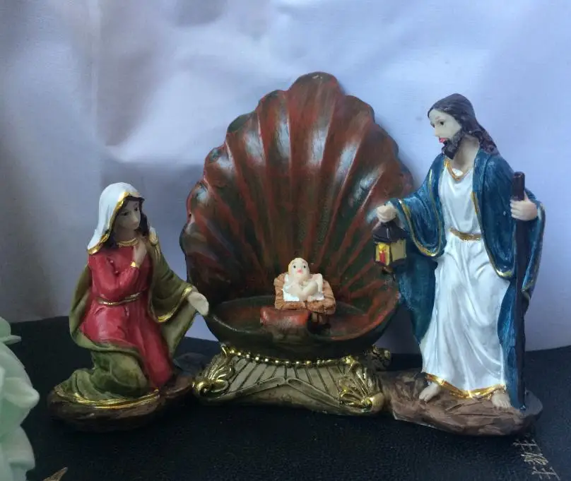 Our Lady of the Child jesus christ mas manger as Holy family декоративные подарочные украшения, автомобильные статуи Иисуса Христа, декор Иисуса