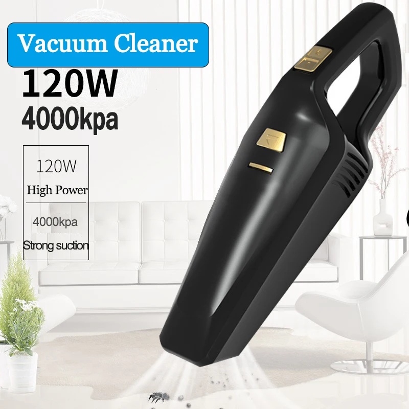 

4000pa Strong Power Home Car Vacuum Cleaner 120W Cyclonic Wet Dry Dual Use Auto Portable Mini Handheld Wireless Vacuum Cleaners