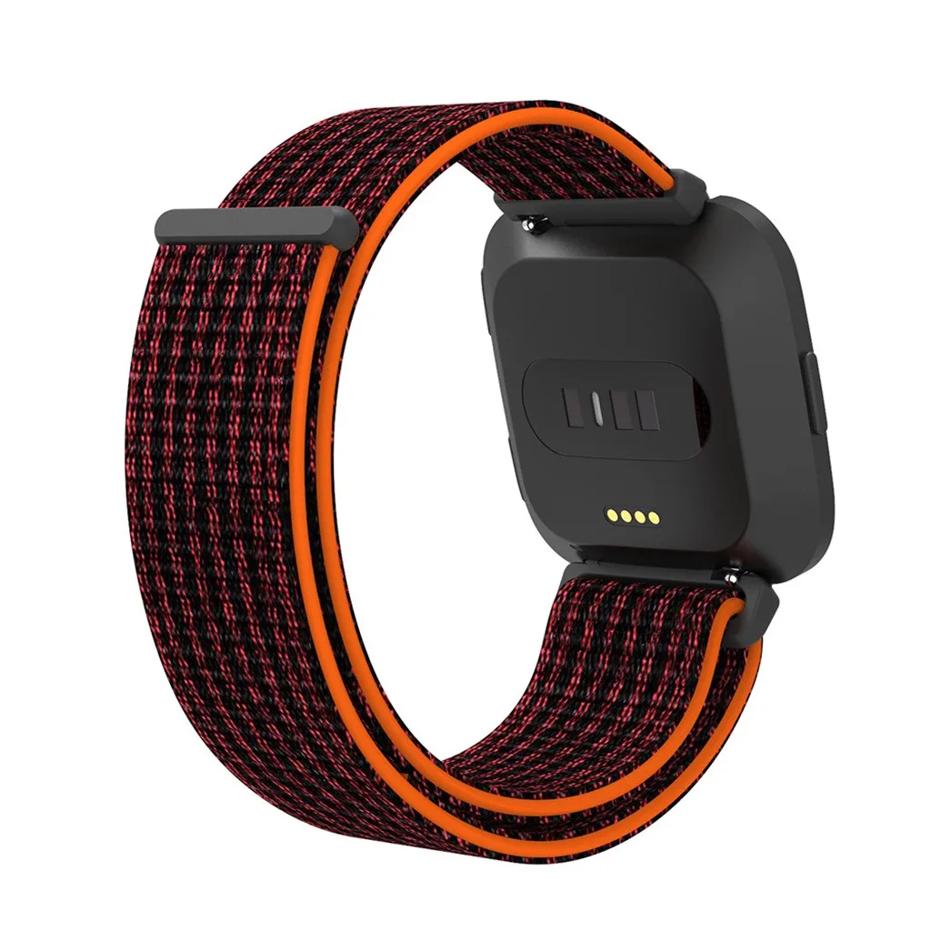 Тканые нейлоновые часы, спортивный ремешок для Fitbit Versa 2, сменный дышащий браслет с петлей на запястье, ремешок для часов