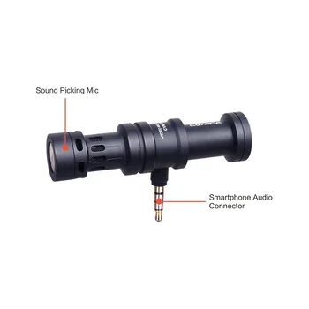 

Comica CVM-VS08 Mobile Phone Microphone Video Mic For iPhone Samsung Smartphone with Wind Muff Rotated Phone Stand Dropship