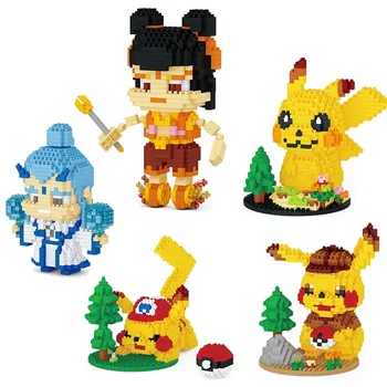 

BOYU creative diamond micro Nazha Pikachu leisure building blocks 7120A-7124A cartoon series toys for children gifts