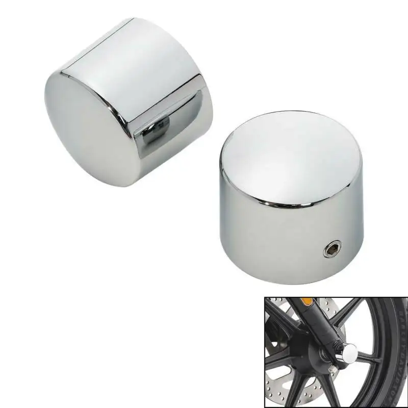 ClipsOne Chrome Front Axle Nut Cover Compatible for Harley Touring Dyna Sportster Road King Tri Glide 2008-2020 