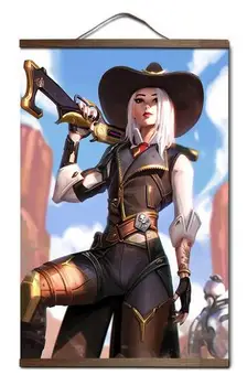 

overwatchs game Art Print canvas Poster Canvas Scroll Painting with wood