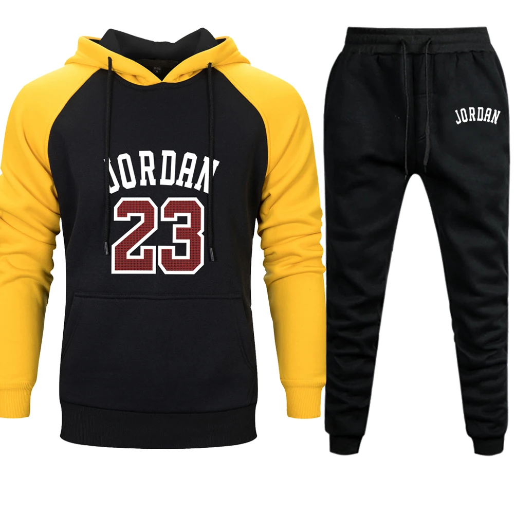 Jordan 23 Tracksuit Men Sets Winter Hoodies Pants 2 Piece Set Fashion Hoody Mens Sweatshirt Sport Joggers Sweatpants Suit