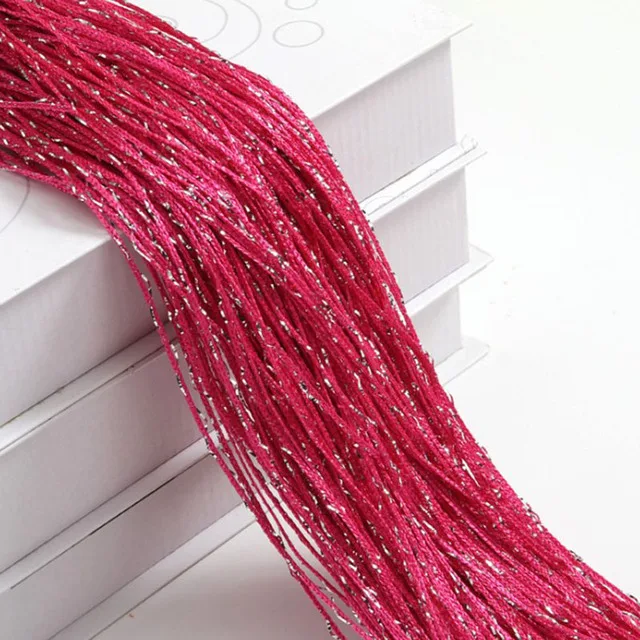 1x2m New Shiny Tassel Silver Line String Curtain Valance Living Room Divider Wedding DIY Home Decor 