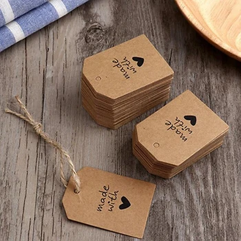 

Kraft Paper Gift Tag Diy Handmade Blank Small Label 100pcs Wedding Gift Tag Cookie Decoration Tag Clothes Tag