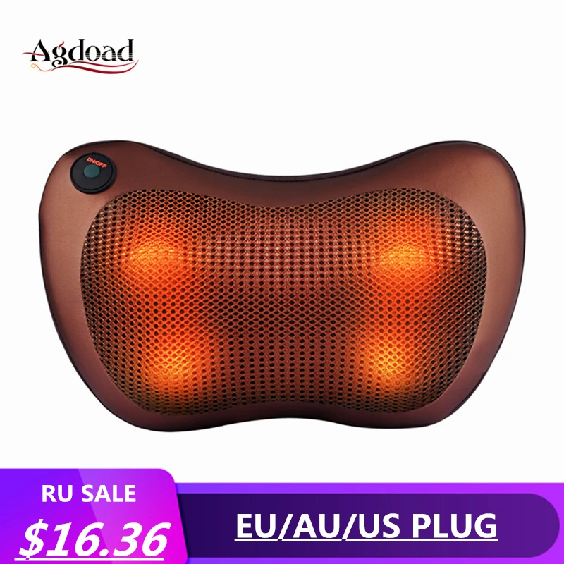 

Back Neck Body Massager Health Relaxation Heated Shiashu Rollers Massage Therapy 360 Rotating Kneading Reduce Pain Car Home Use