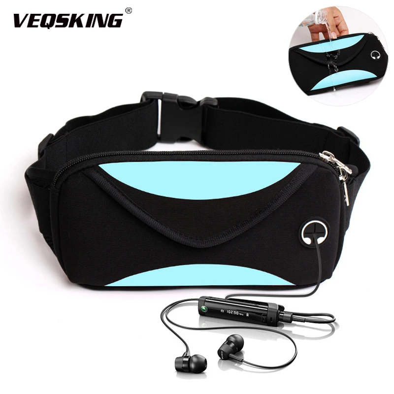 Bolsas de teléfono deportivas para correr Unisex,bolso de cintura de lona,impermeable,portátil,para gimnasio y ciclismo #Blue 
