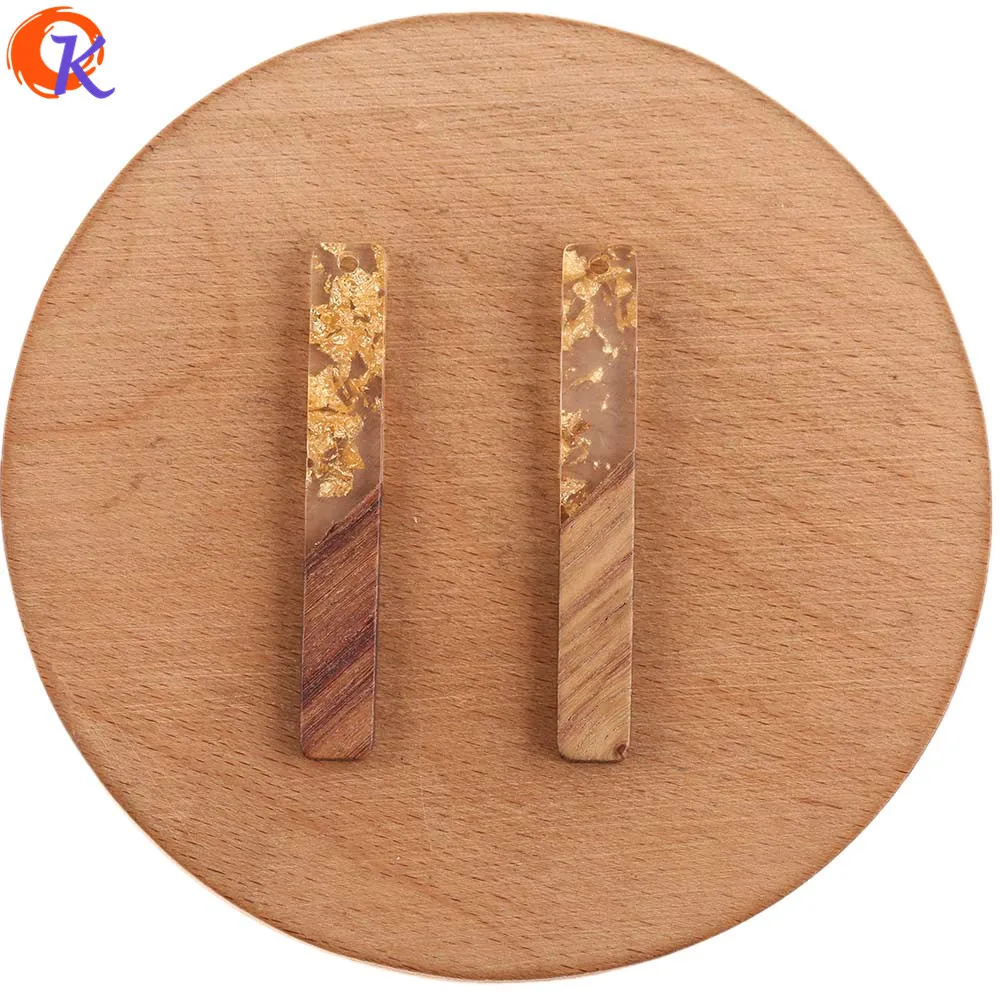 Сердечный Дизайн 50 шт 8*52 мм DIY Изготовление сережек/ювелирные аксессуары/форма палочки/натуральное дерево и смола/ручная работа/фурнитура для сережек