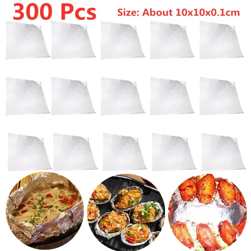 

300pcs Aluminium Foil Paper Food Packing Paper Tea Wrapping Paper Gift Chocolate Wrapping Paper Baking Paper Wedding Birthday