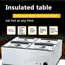 BS-4V Four Pots Electric Heat Insulation Soup Pool Stainless Steel Insulation Station Sale Table Fast Food Car Electric Stove