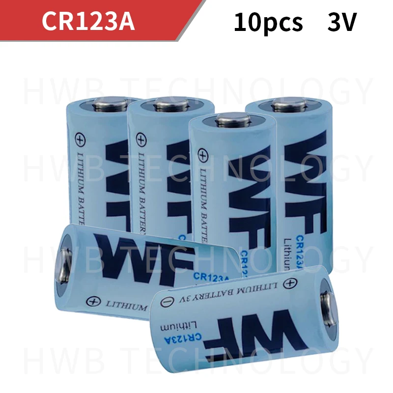10 шт 3V CR123A CR 123A литиевая батарея 1300mah CR123 CR17335 CR17345 16340 LiMnO2 сухая Первичная для