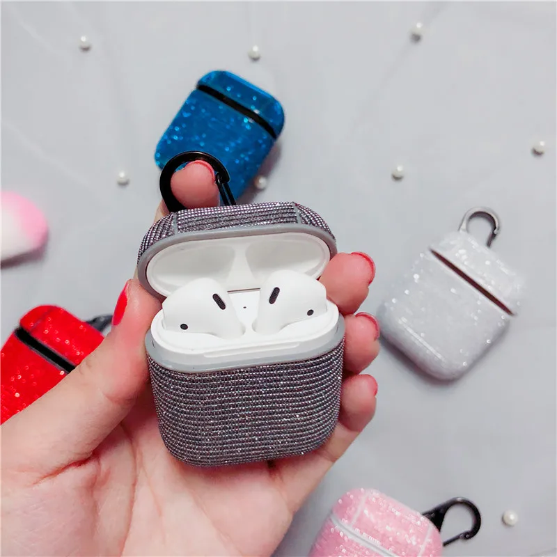 Silver Популярный блестящий чехол AirPods для Apple AirPods 1/2, красивая Bluetooth гарнитура, коробка, беспроводные наушники, чехол для зарядки - Цвет: Silver
