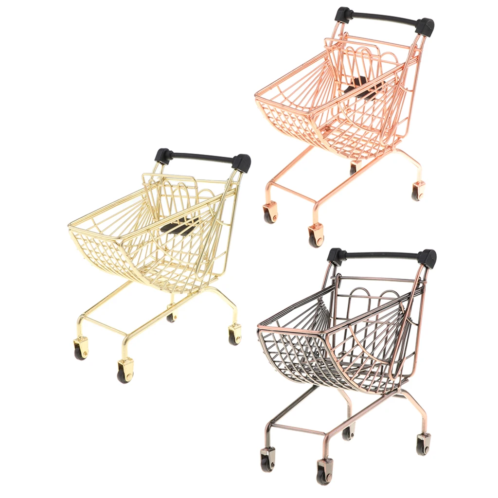 Supermarket Shopping Multi-layer Trolley Storage Cart Toy Handcart Basket