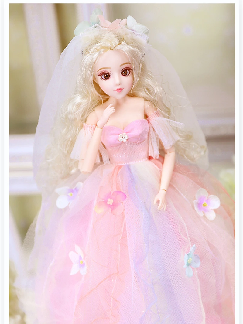 Fortune дней 1/6 MMGIRL BJD шарнирное тело с 3D глаза кружевное платье для девочек 30 см