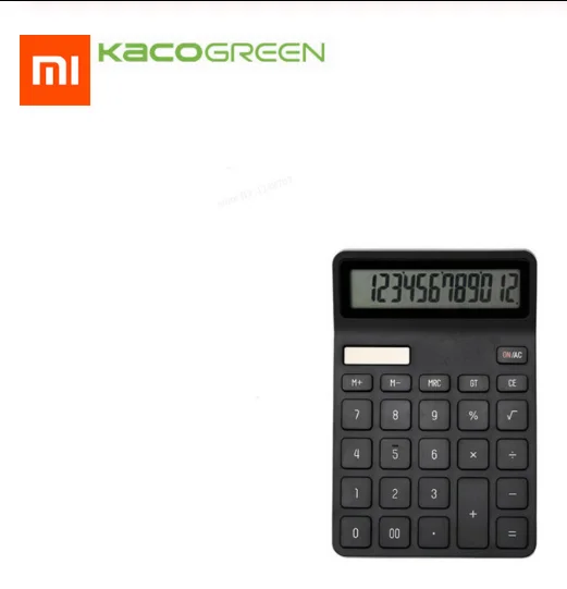black Xiaomi Mijia LEMO калькулятор с ЖК-дисплеем интеллектуальная функция выключения студенческий Калькулятор Инструмент для расчета без батареи - Цвет: black