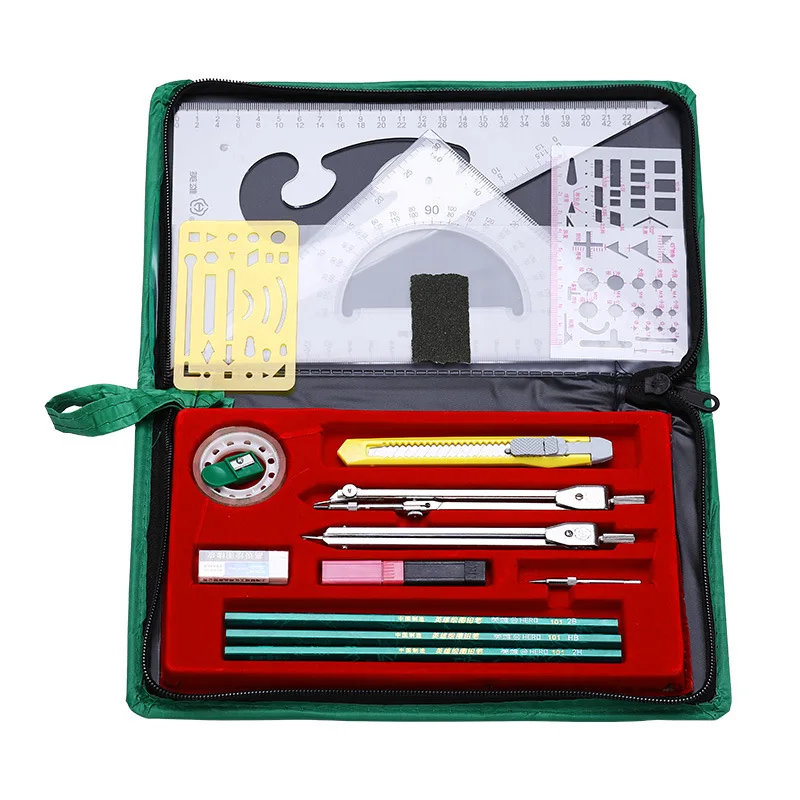 

Combination plotter mechanical building engineering drawing tool set drawing kit compass set
