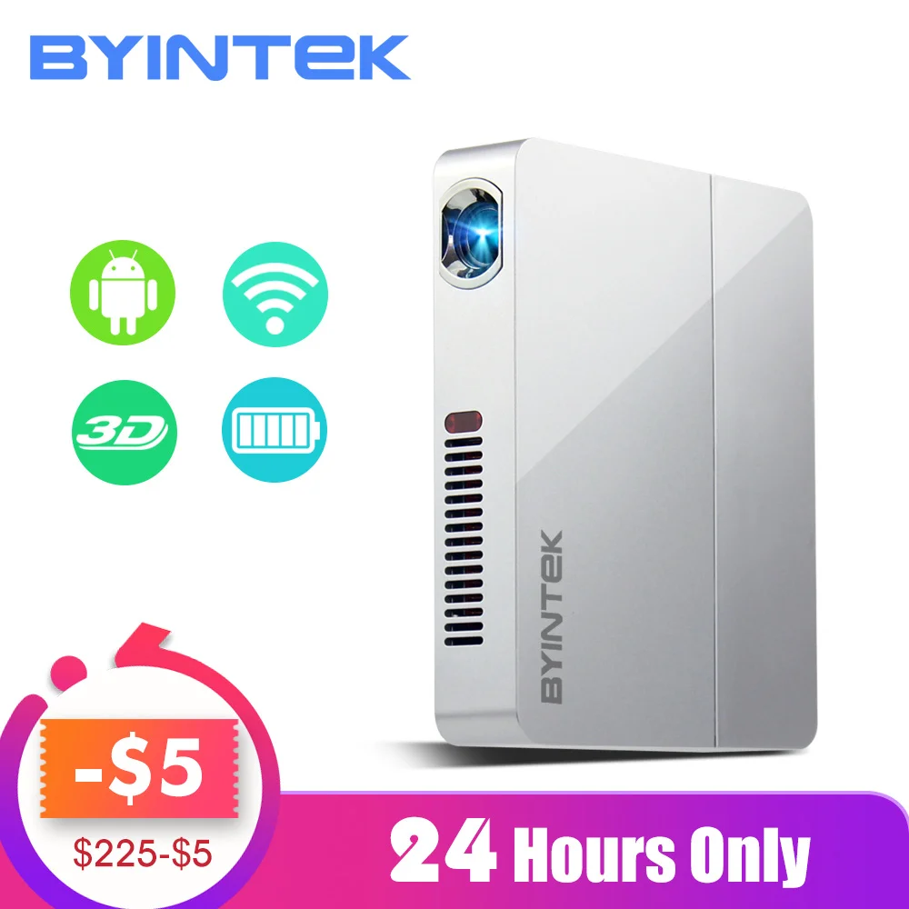  BYINTEK UFO R9 Smart Android WIFI Video Micro Portable DLP Mini LED 3D Projector for Full HD 1080P  - 32859076904