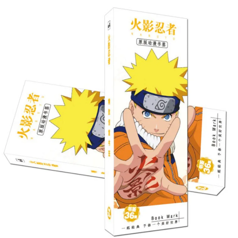 

36Sheets/Pack Japanese Anime Naruto Paper Bookmark Stationery Bookmarks Book Holder Message Card Gift Stationery