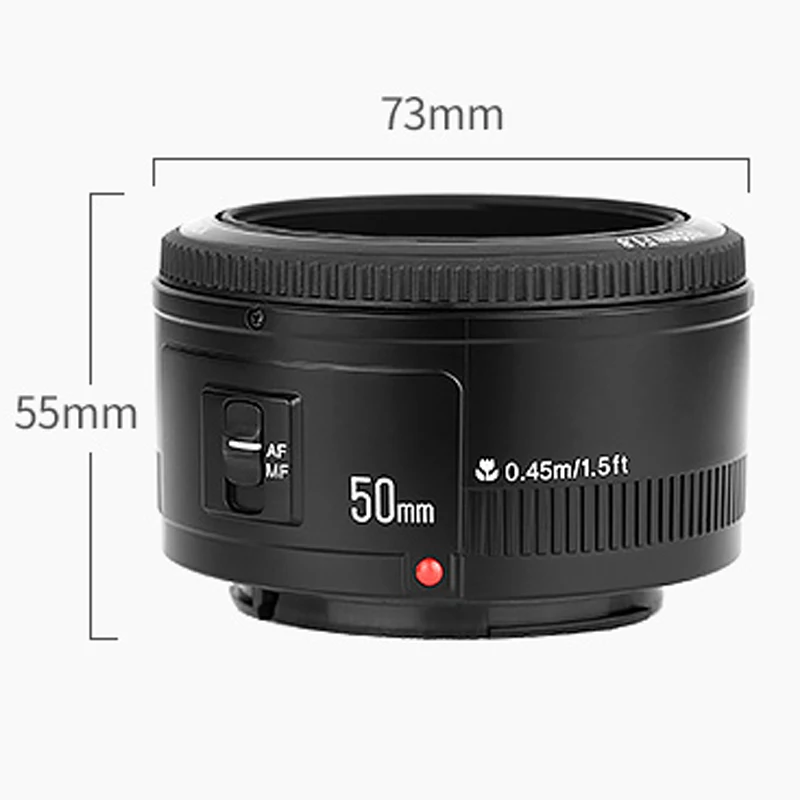 Объектив YONGNUO 50 мм F/1,8 с автофокусом YN EF EOS 50 мм объектив камеры для Canon Rebel T6 EOS 700D 750D 800D 5D Mark AF объектив MF диафрагма