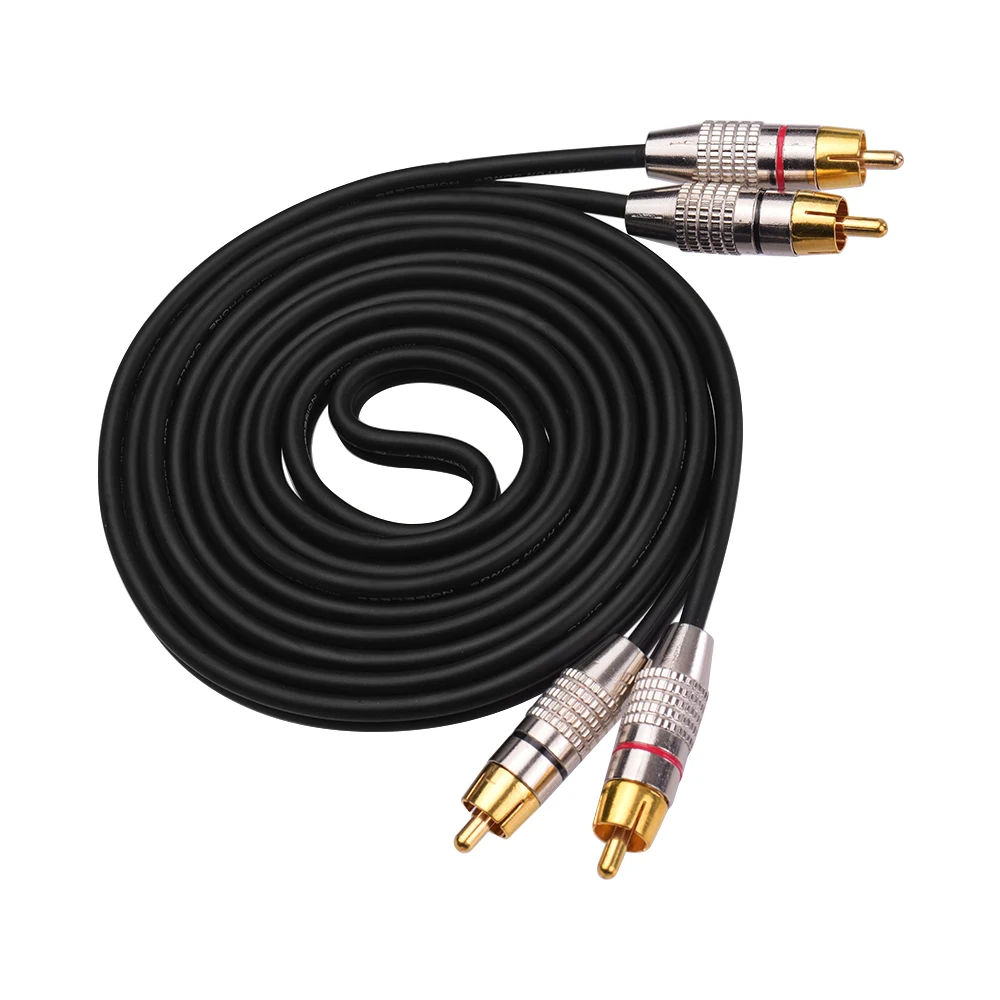 Длинные аудио-видео соединительные провода 2RCA к 2RCA Стерео аудиокабель RCA шнуры Позолоченные соединительные провода/кабель
