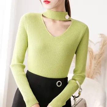 

Autumn Winter Women Knitted Sweater Solid Casual Pullovers High Street Soft Warm Sweater