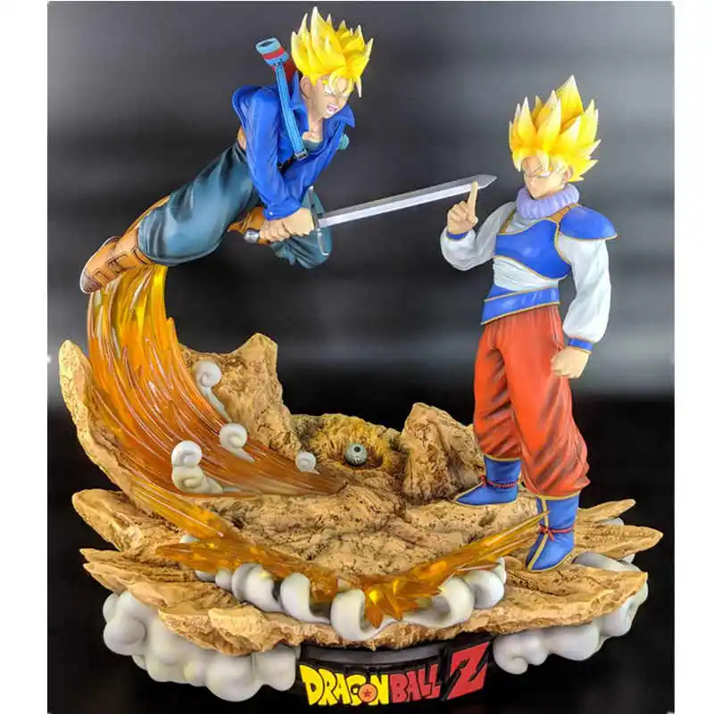 Dragon Ball Z Saiyan Statue Torankusu trunks VS Son Goku GK полноразмерная портретная резиновая фигурка героя Коллекционная модель игрушки Q978