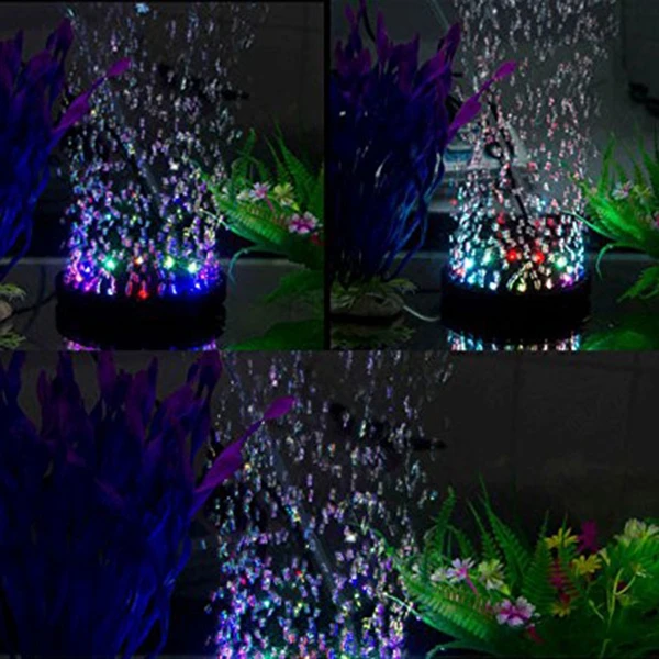 Аквариумный пузырьковый свет аэратор для аквариума светодиодный воздушный насос пузырьковый камень лампа(US Plug