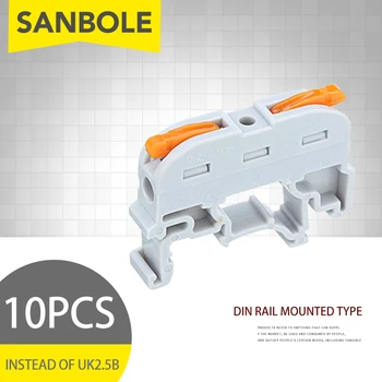 

10pcs/lot SPL-1 PCT-211 Rail Mounted Type Quick Connection Terminal Press Connector Instead Of UK2.5B Terminal Block