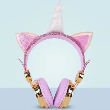 

Cute Unicorn Wired Headphone With Microphone Girls Daugther Music Stereo Earphone Computer Mobile Phone Gamer Headset Kids Gift
