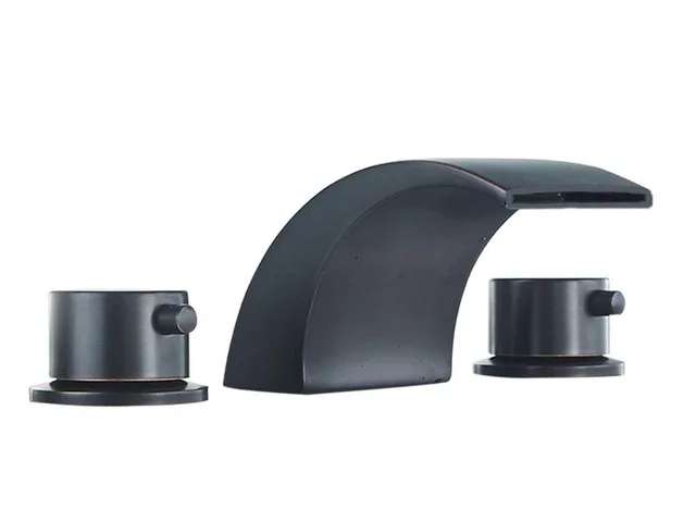 Black Bronze Onyzpily светодиодный смеситель для раковины широкий смеситель для раковины кран из матированного никеля смеситель для мойки кран с двойной ручкой горячий холодный - Цвет: Black Bronze