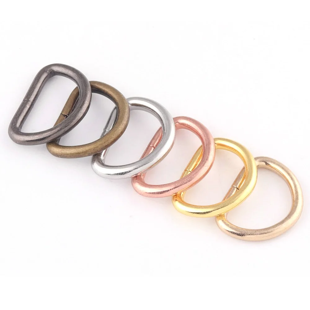 Heavy Duty Metal D Ring Buckles for Bag and Belt Crafting - 10 Pack