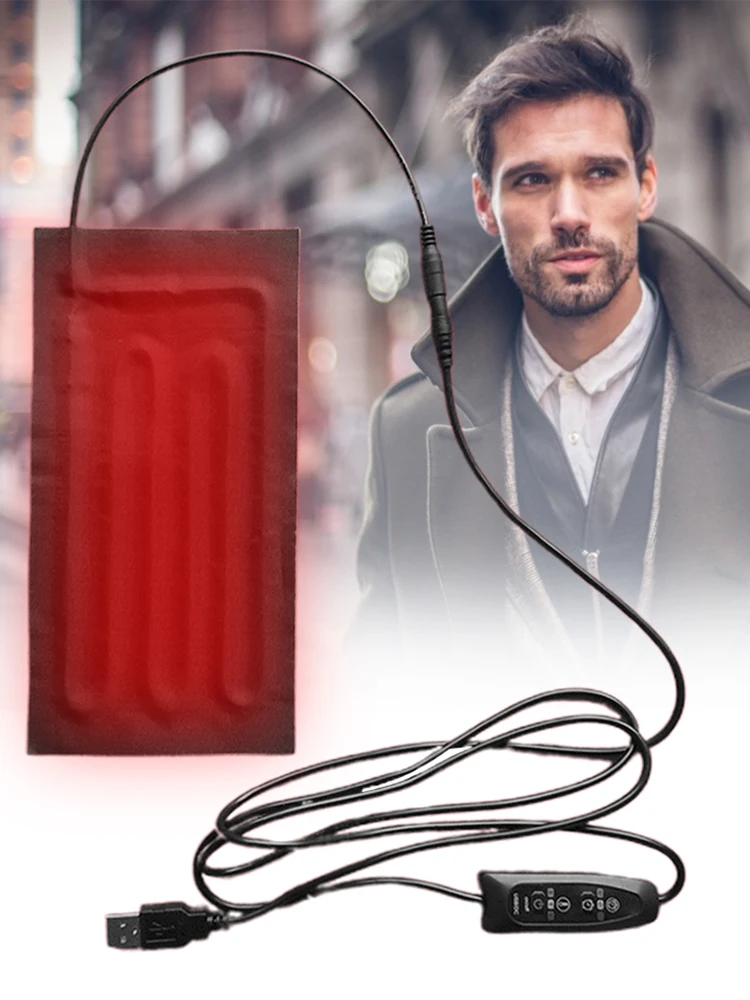 5 в одежда грелку USB углеродного волокна быстрый нагрев колодки для спины шеи плечи живот тепло