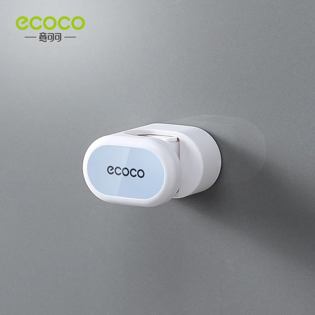 ECOCO Mop Broom Holder Wall Mounted Mop Holder Household Adhesive Storage Broom Hanger Mop Hook Racks Kitchen Bathroom Organizer Blue