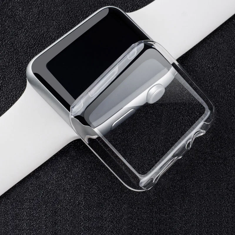 Защитный чехол EIMO для Apple Watch 4 5 3 44 мм 40 мм iwatch band 42 мм 38 мм цветная пленка, поликарбонат рамка Крышка shel аксессуары для часов - Цвет ремешка: Transparent white