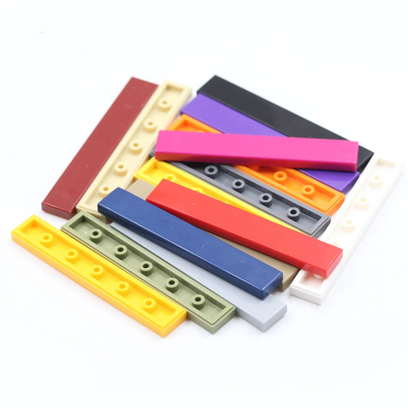100 шт. части для городских строительных блоков 1x6 плоская плитка DIY Enlighten MOC