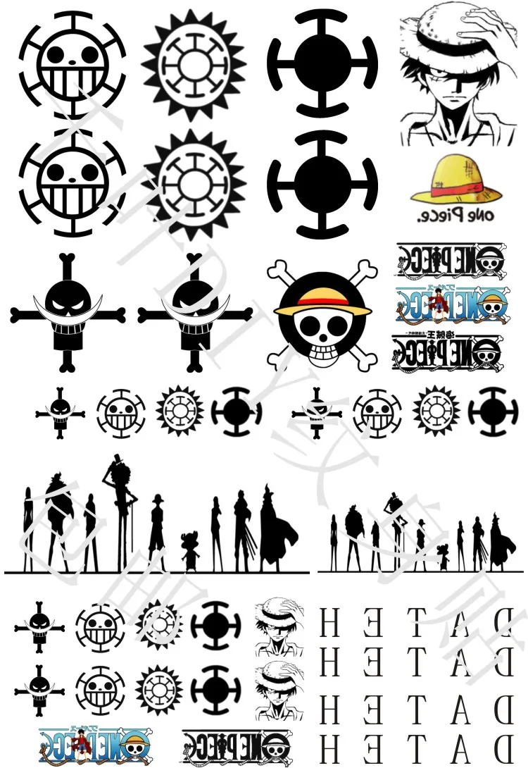 Аниме one piece Ace Luffy Nami Trafalgar Law водонепроницаемый Временная переводная татуировка наклейка косплей аксессуар боди арт реквизит