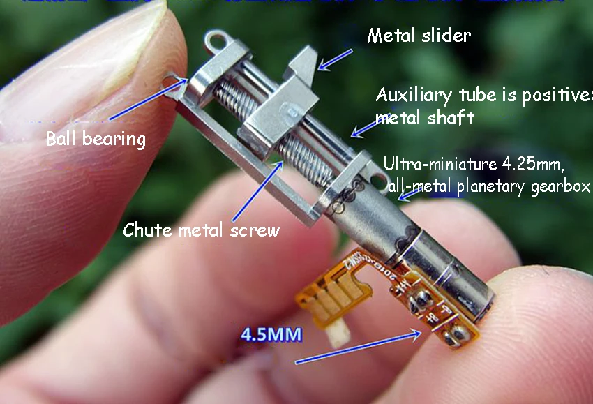 Прецизионный подъемный двигатель металлический 4 мм планетарный редуктор шаговый двигатель с металлическим скользящим шариковым подшипником двухфазный четырехпроводной двигатель