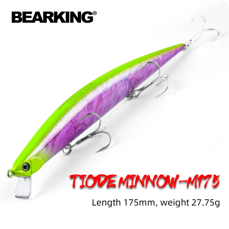 Triangle Hooks Painting Minnow Fishing Lures Bass Tackle Hard Plastic Bait 