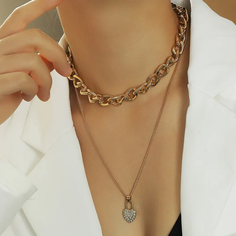 

2020 Wholesale European and American Fashion Jewelry Creative and Popular Multi-layer Exaggerated Necklace Retro Love Necklace
